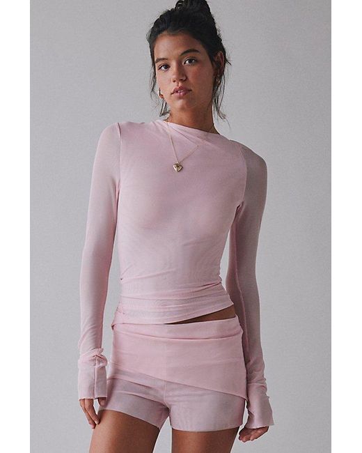 Campbell & Kramer Purple X Remade By Uo Exclusive Demeter Long Sleeve Crop Top