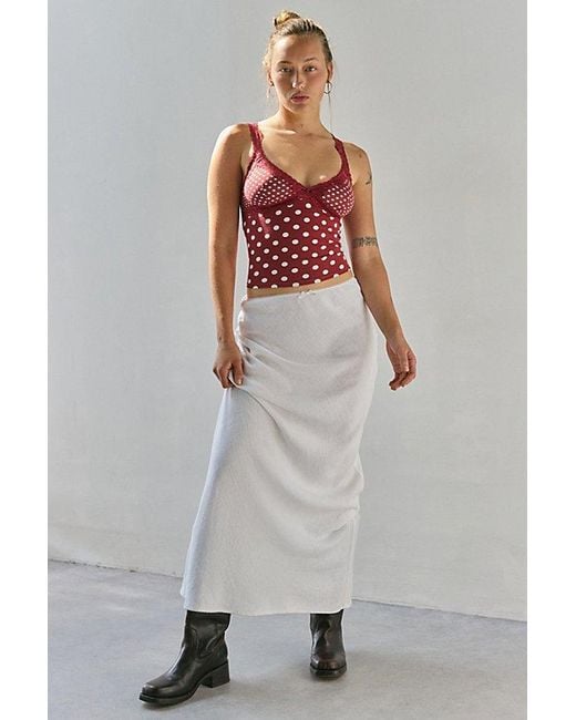 Out From Under Red Soft Touch Lace Trim Cropped Cami