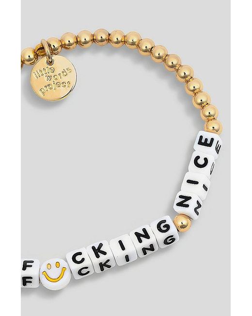 Little Words Project Metallic Be F-Ing Nice Beaded Bracelet