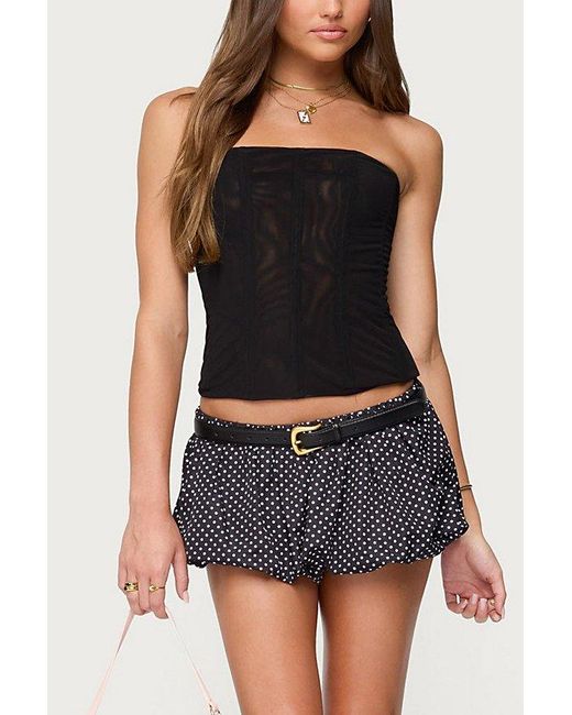 Edikted Black Reed Sheer Mesh Corset
