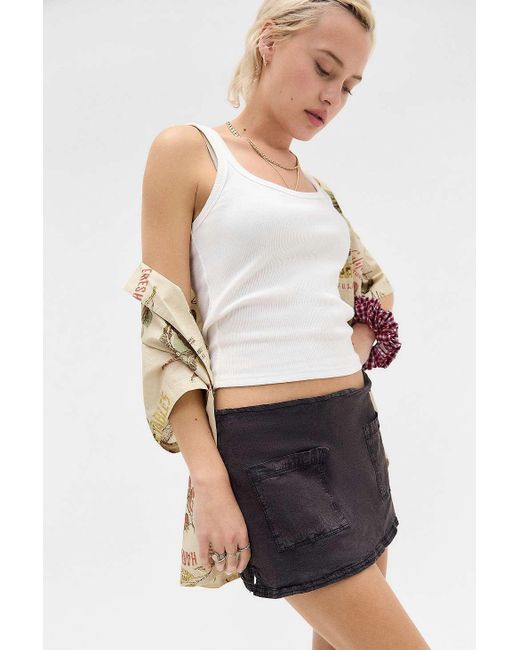 Urban Outfitters Black Uo Dariah Linen Skort