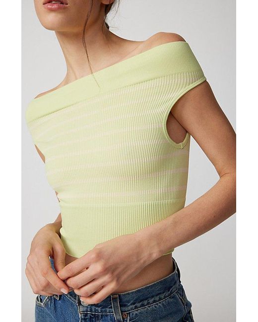 Out From Under Green Paige Seamless Off-The-Shoulder Top