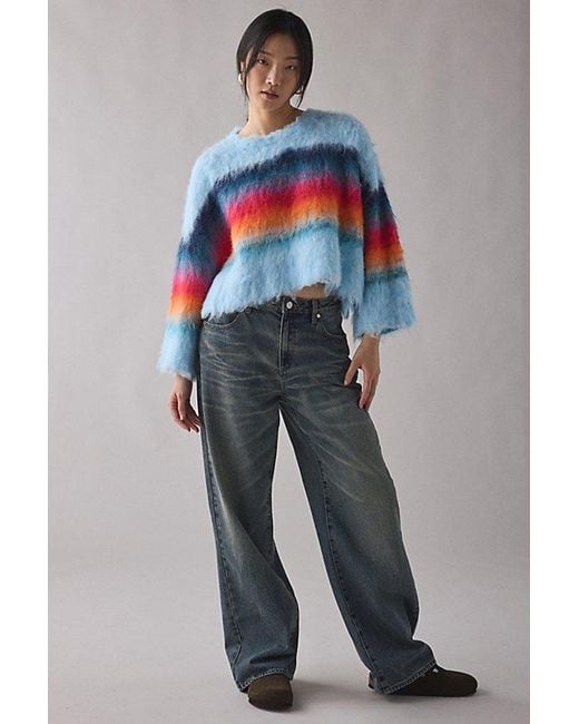 BDG Gray Bailey Brushed Knit Oversized Pullover Sweater