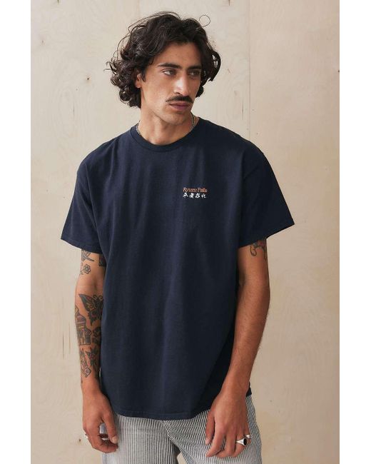Urban Outfitters Blue Uo Black Ryuzu Falls T-shirt for men