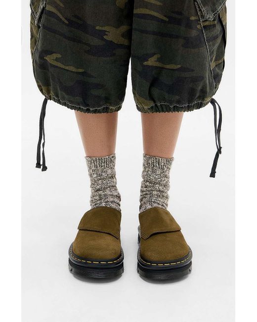 Dr. Martens Black Olive Zebzag Anywair Suede Mules