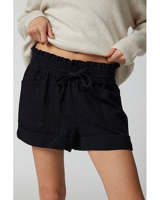 Urban Outfitters Black Uo Mila Linen Short