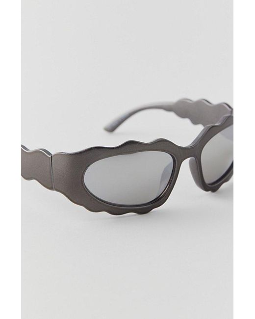 Urban Outfitters White Zenon Waaavy Shield Sunglasses for men