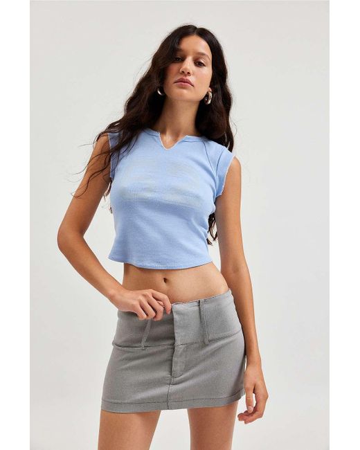 Silence + Noise Blue Silence + Noise Drew Mini Skirt