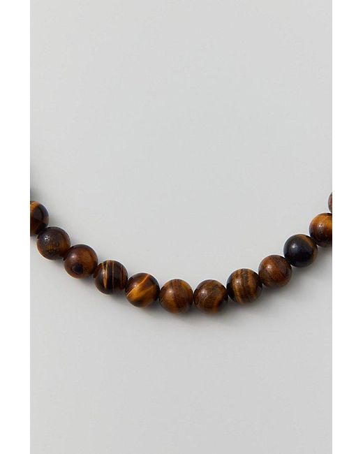 Urban Outfitters Brown Genuine Stone Beaded Necklace for men