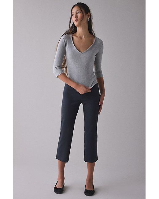 BDG Gray Vee Neck 3/4 Sleeve Spill The Tee
