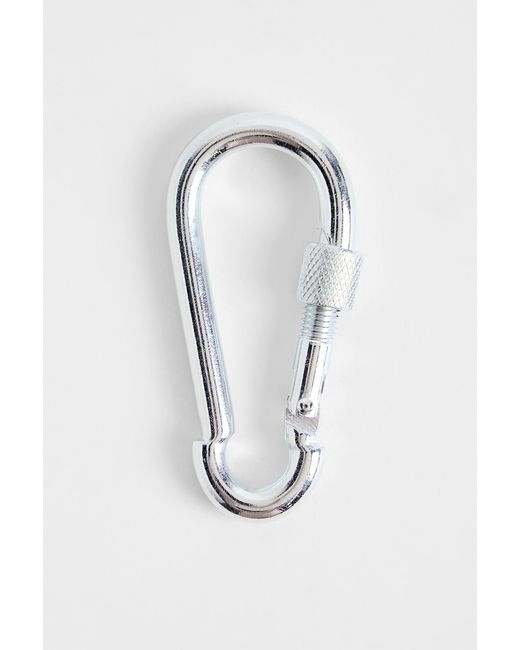 Urban Outfitters White Uo Silver Classic Carabiner for men