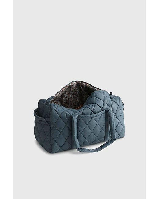 Vera Bradley Blue Quilted Nylon Large Duffel Bag