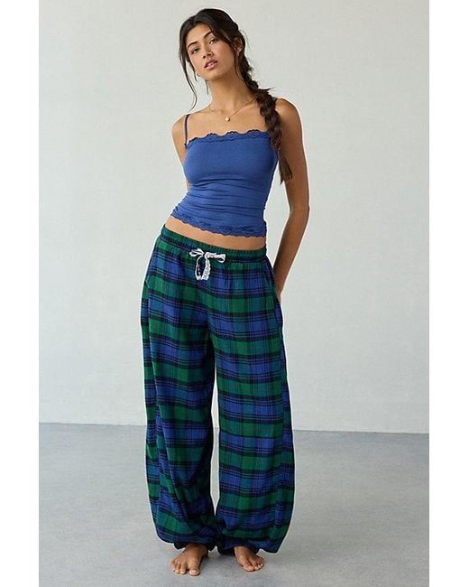 Out From Under Blue Your Dreams Brushed Flannel Lounge Jogger Pant