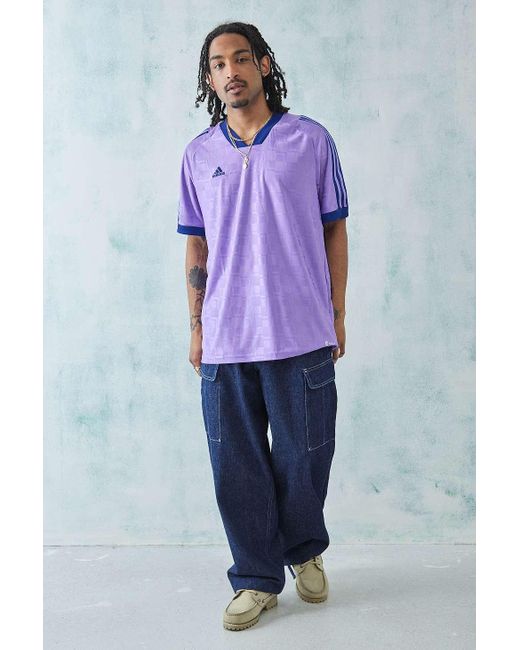 ADIDAS ORIGINALS Men Purple & Black Space Dyed Jersey