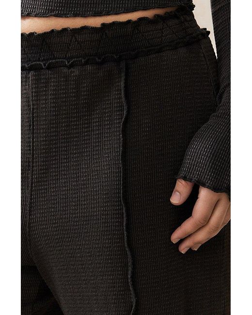 Out From Under Black Acid Waffle Knit Trouser Pant