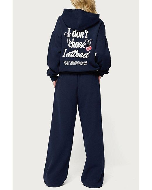 Edikted Blue I Don'T Chase I Attract Hoodie