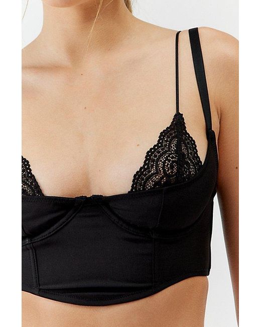 Out From Under Black Dolce Verano Layered Corset Bra Top