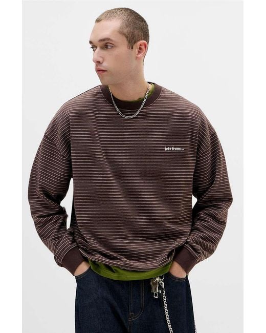 iets frans Brown Microstripe Sweatshirt for men