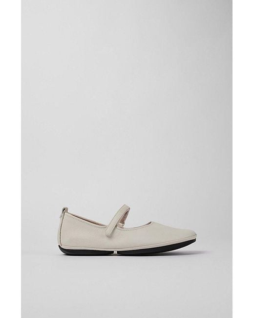 Camper White Right Leather Ballet Flat