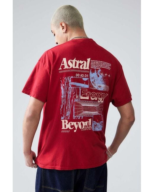 Urban Outfitters Uo Red Astral Energy T-shirt for men