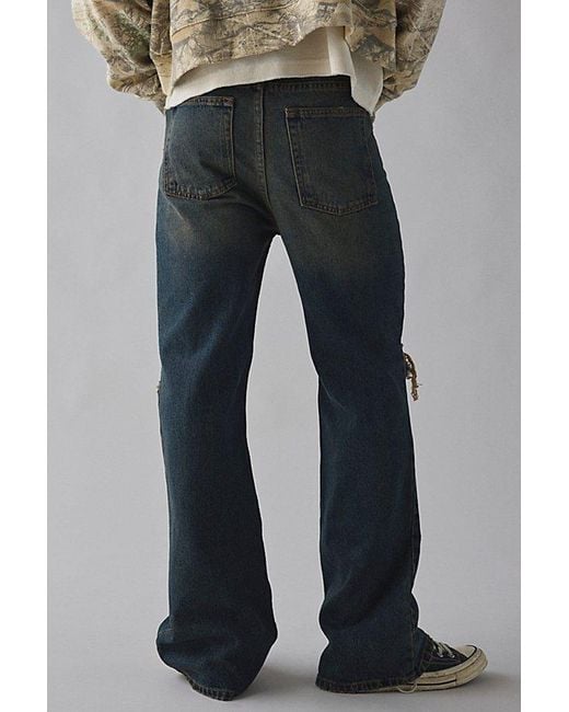 BDG Gray Kenny Destructed Flare Jean for men