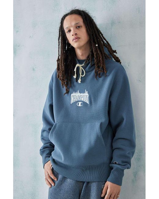Mens champion hotsell hoodie blue