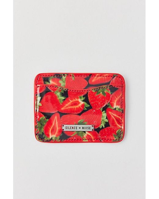 Silence + Noise Red Kez Strawberry Cardholder Wallet