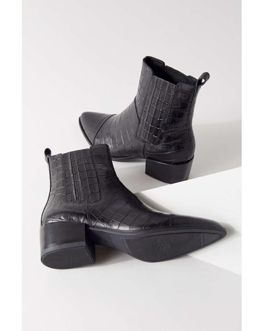 marja black leather boots