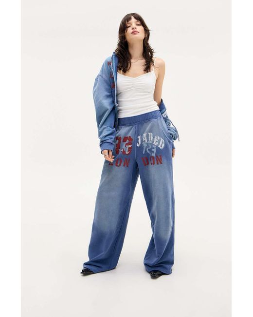 Jaded London Blue Graphic Monster Joggers