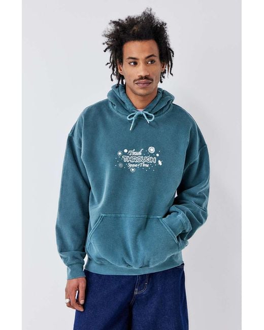 Urban Outfitters Blue Uo Teal Travel Through Space Hoodie for men