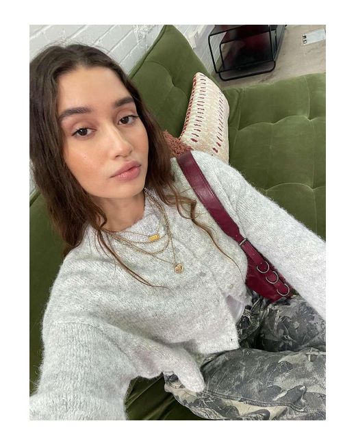 Urban Outfitters Gray Uo Dakota Knit Cardigan