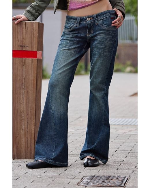 BDG Blue Miko Low Rise Skinny Twisted Bootcut Jeans