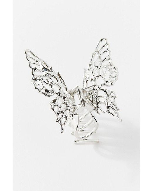 Urban Outfitters White Charley Metal Butterfly Claw Clip