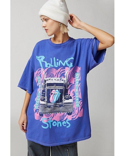 Urban Outfitters Blue Rolling Stones Foxborough Oversized Tee