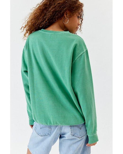Urban Outfitters Green Old Sport Puff Paint Pullover Sweatshirt