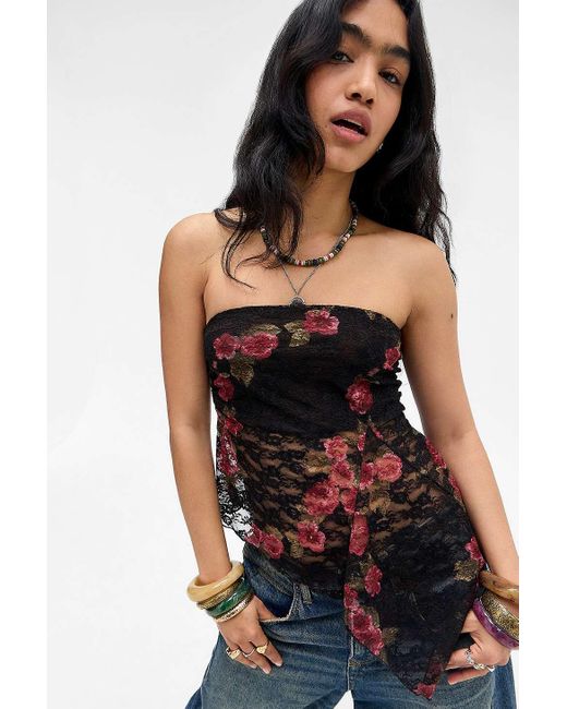 Kimchi Blue Black Indie Lace Bandeau Top