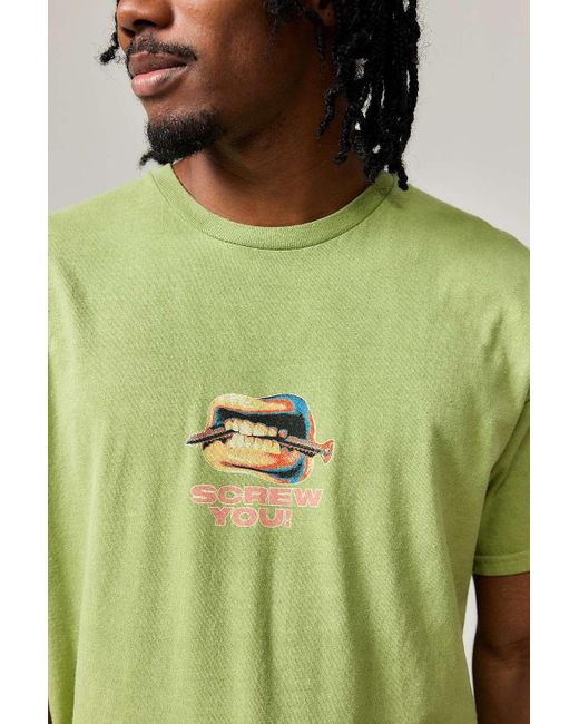 Urban Outfitters Uo Green Screw You T-shirt for men