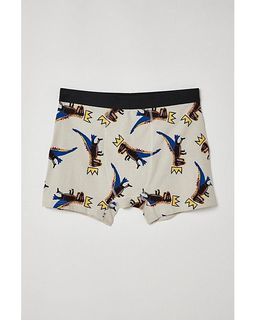 Urban Outfitters Natural Basquiat Tossed Dino Boxer Brief for men