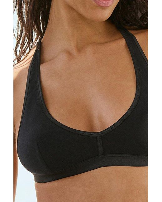 Out From Under Black Cotton Compression T-Back Bralette