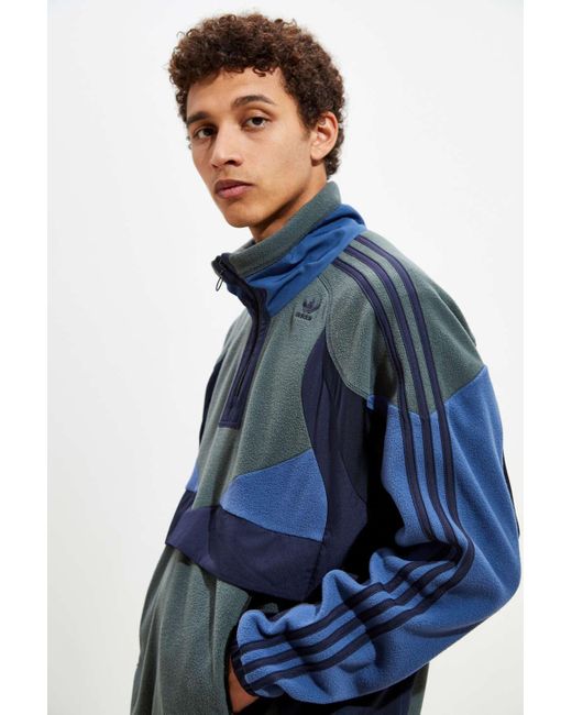 Adidas Blue Adidas Uo Exclusive Polar Fleece Half-zip Sweatshirt for men