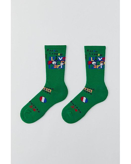 Polo Ralph Lauren Green Love Peace Paris Crew Sock for men