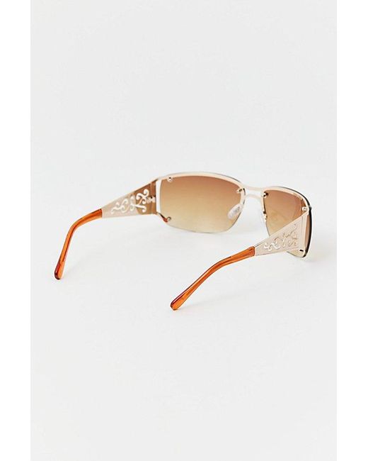 Urban Outfitters Brown Holly Metal Shield Sunglasses