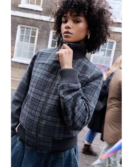 BDG Gray Ronnie Check Fitted Jacket