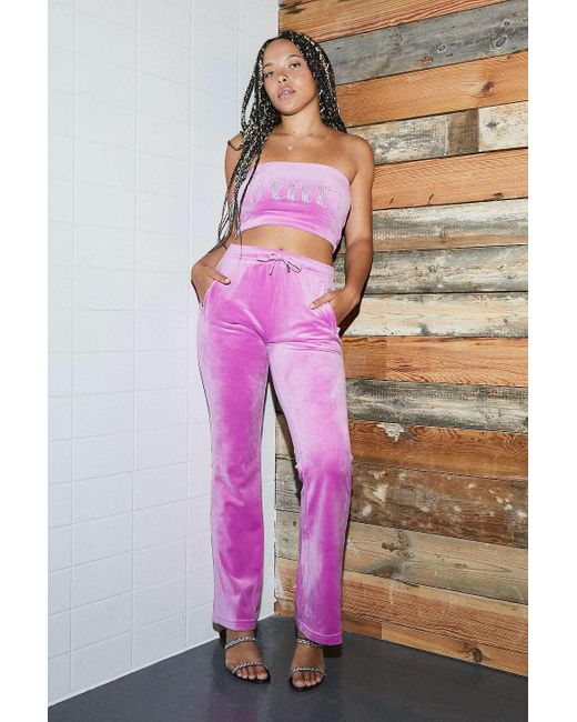Juicy Couture Pink Uo Exclusive Rose Flare Track Pants