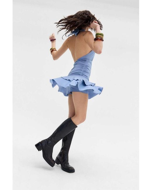Urban Outfitters Blue Uo Dee Drop Waist Skort Dress