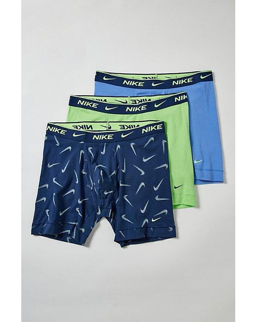 Nike Blue Everyday Cotton Stretch Boxer Brief 3-Pack for men