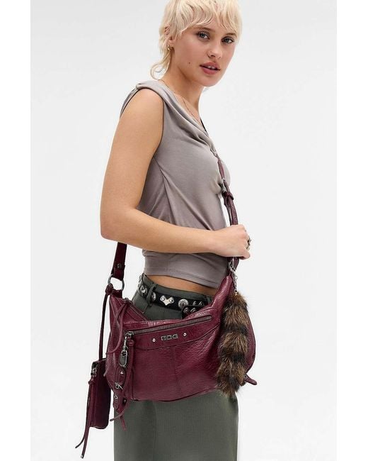 BDG Blue Lenny Faux Lather Sling Bag