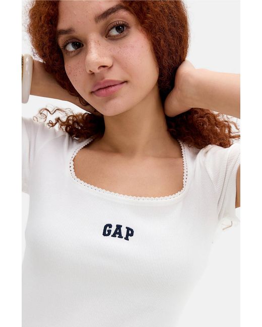 Gap White Short Sleeve Logo T-shirt