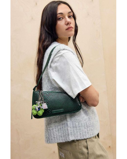 Urban Outfitters Gray Uo Mimi Snake Faux Leather Shoulder Bag