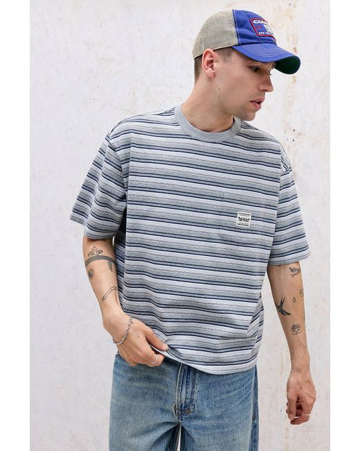 Levi's Gray Porter Stripe Workwear Short Sleeve T-shirt S At Urban Outfitters for men